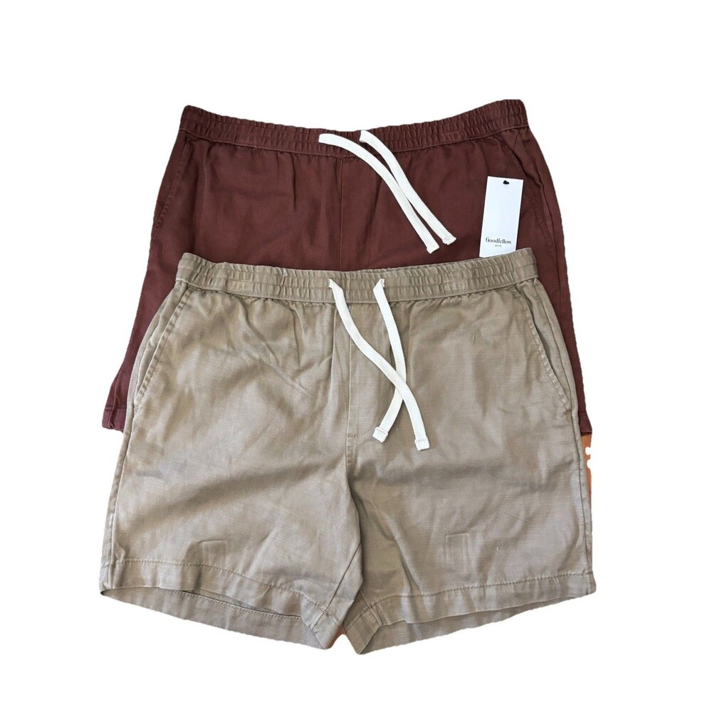Goodfellow & Co Men's Pull-On Vintage Shorts 7" InSeam Set of 2 L